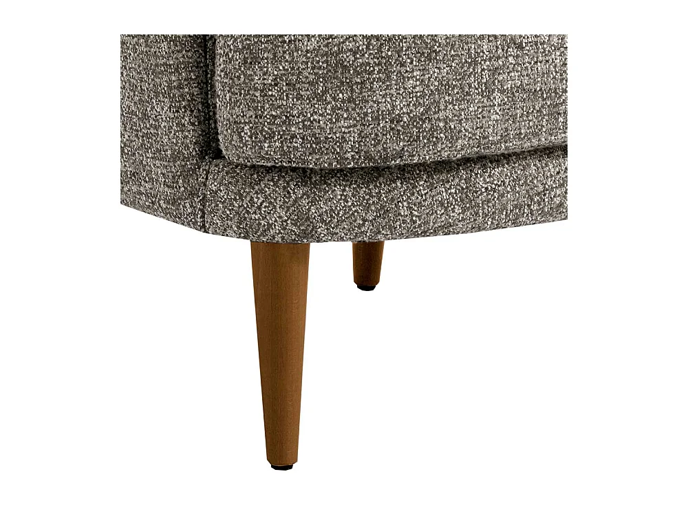 Kaminsessel Beige Grau aus Boucle Stoff Vierfußgestell aus Holz