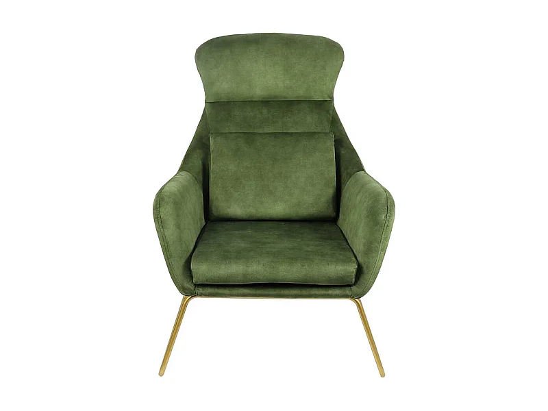 Lounge Einzelsessel aus Samtvelours Grün Metall Bügelgestell
