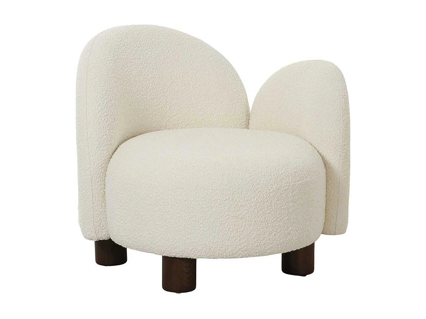 Designer Sessel Polstersessel aus Boucle Stoff in Weiß