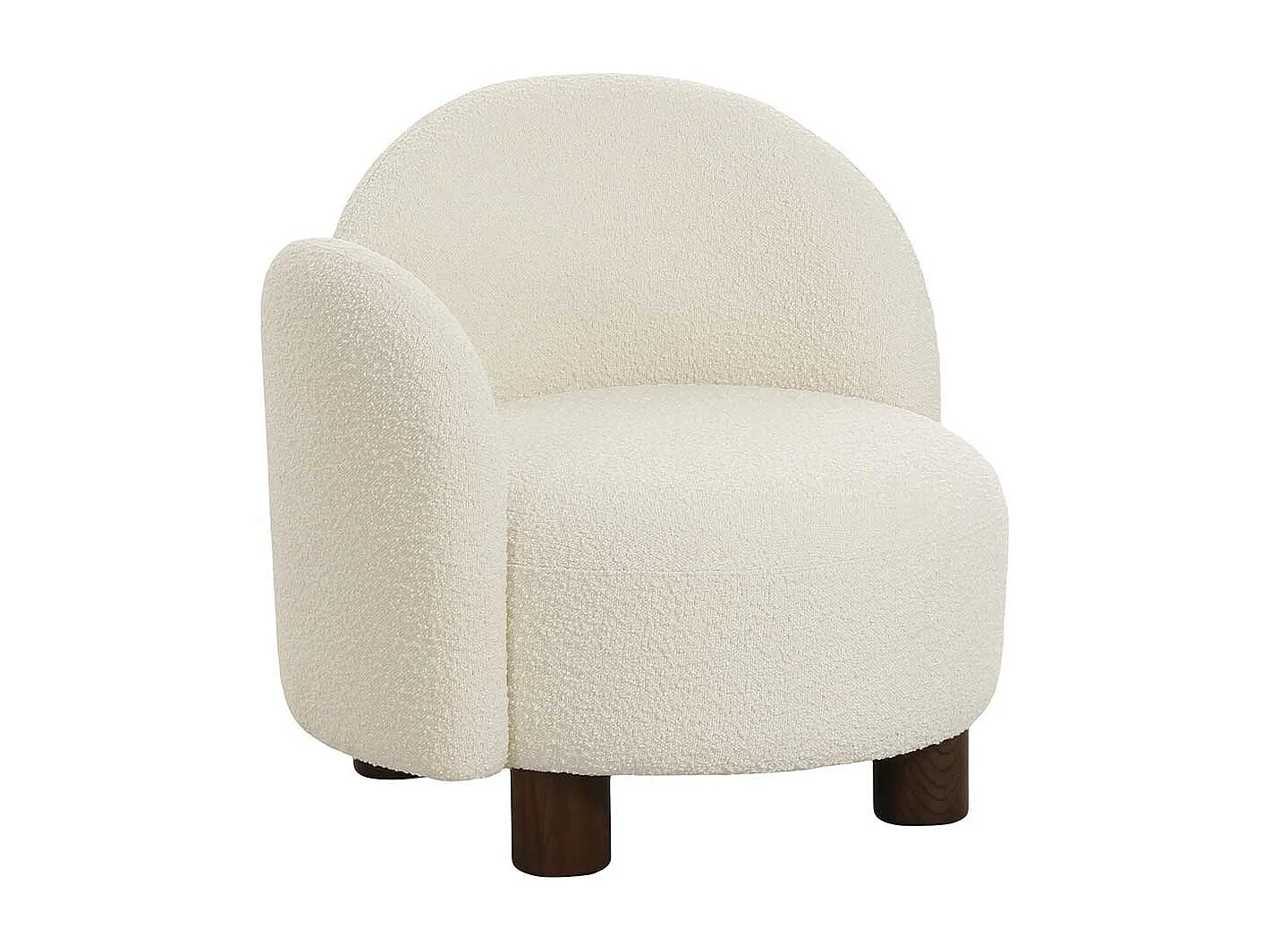 Designer Sessel Polstersessel aus Boucle Stoff in Weiß