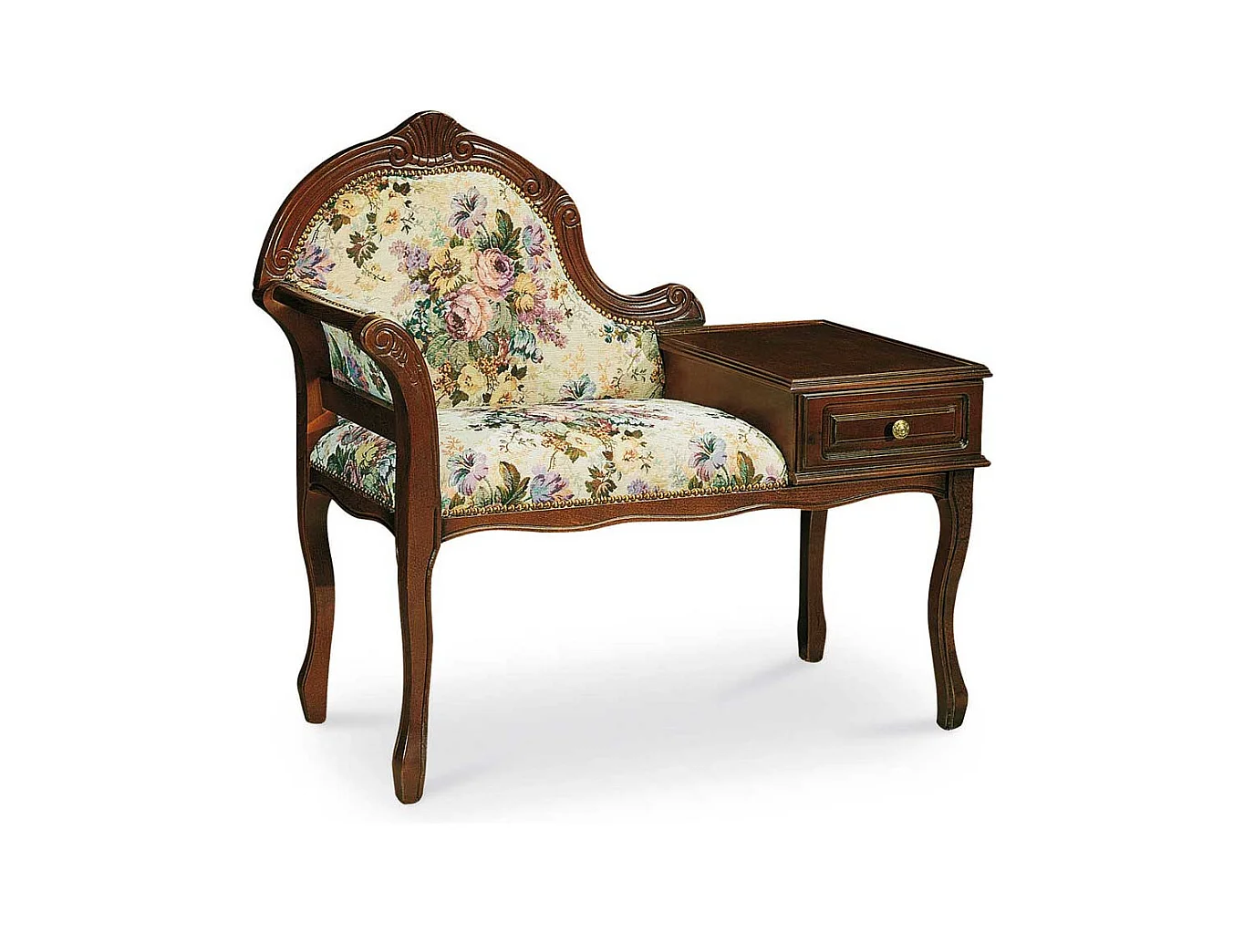 Telefonbank im Barock Design floralem Muster