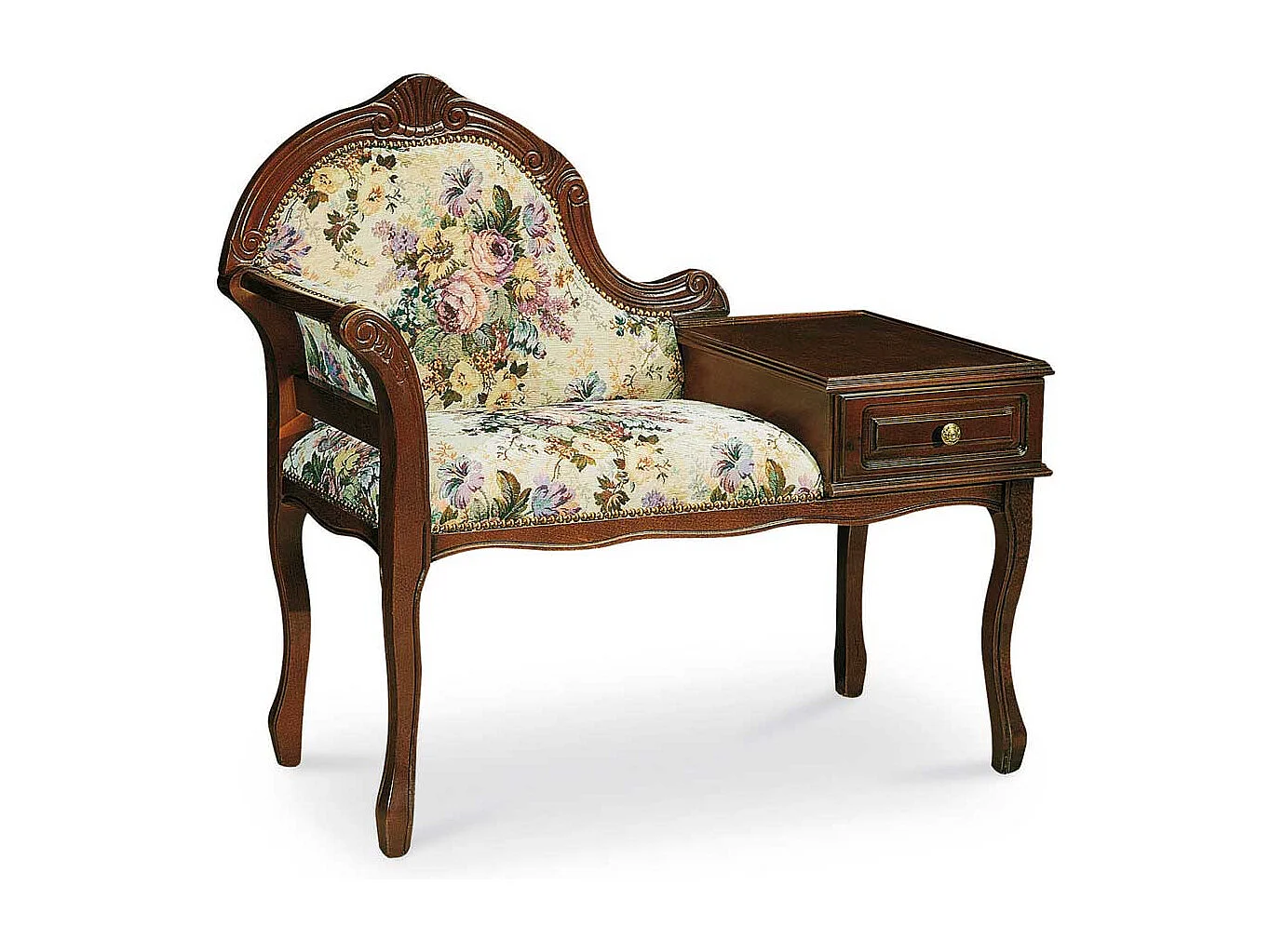 Telefonbank im Barock Design floralem Muster