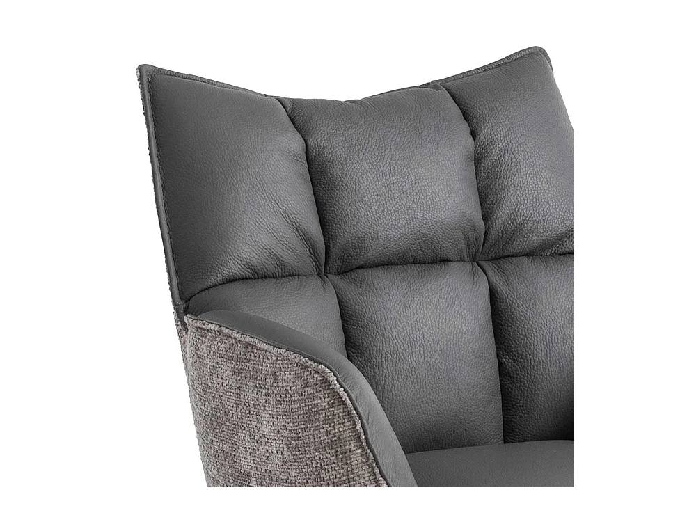 Esszimmerarmlehnstuhl Stuhl aus Echtleder und Boucle Stoff (2er Set)