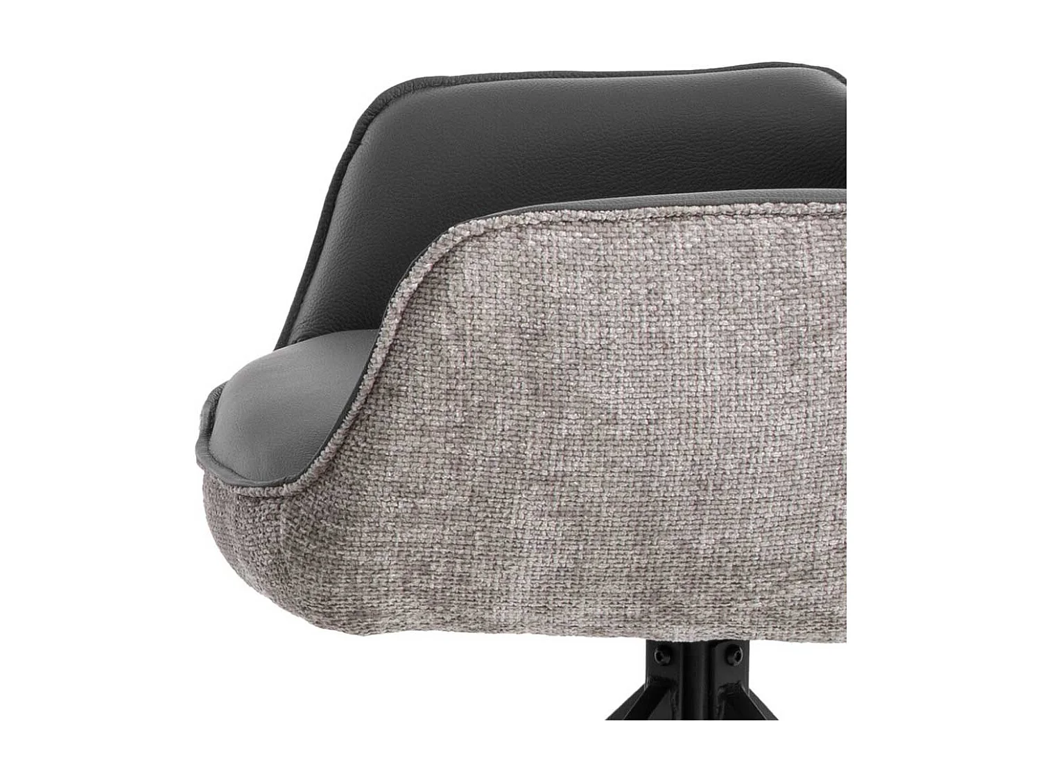 Esszimmerarmlehnstuhl Stuhl aus Echtleder und Boucle Stoff (2er Set)