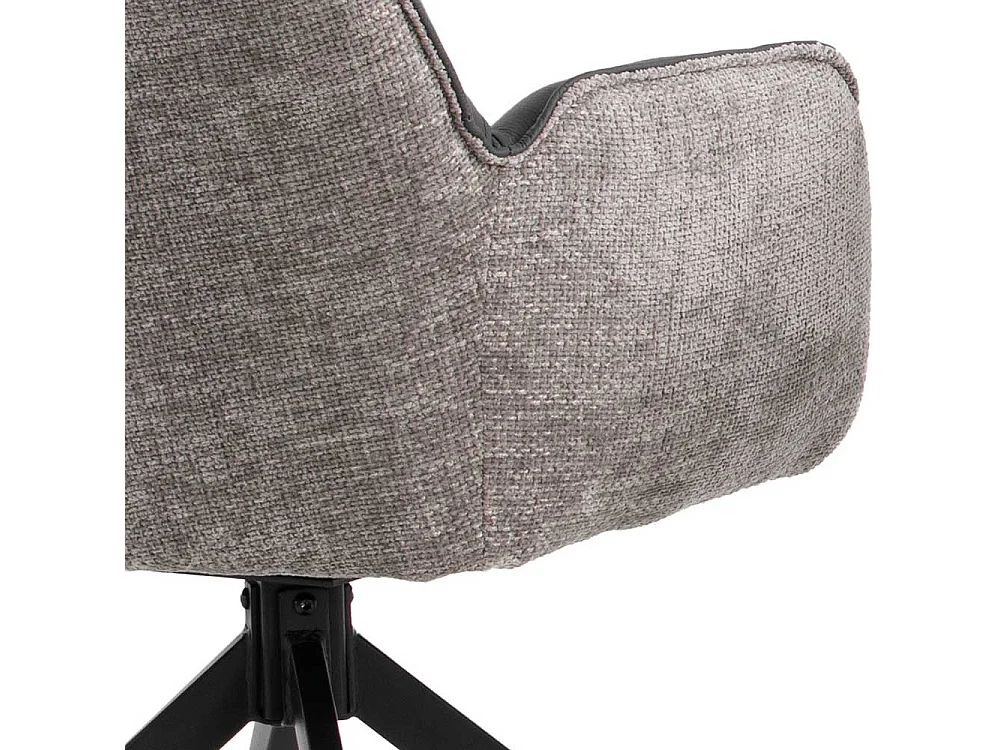 Esszimmerarmlehnstuhl Stuhl aus Echtleder und Boucle Stoff (2er Set)