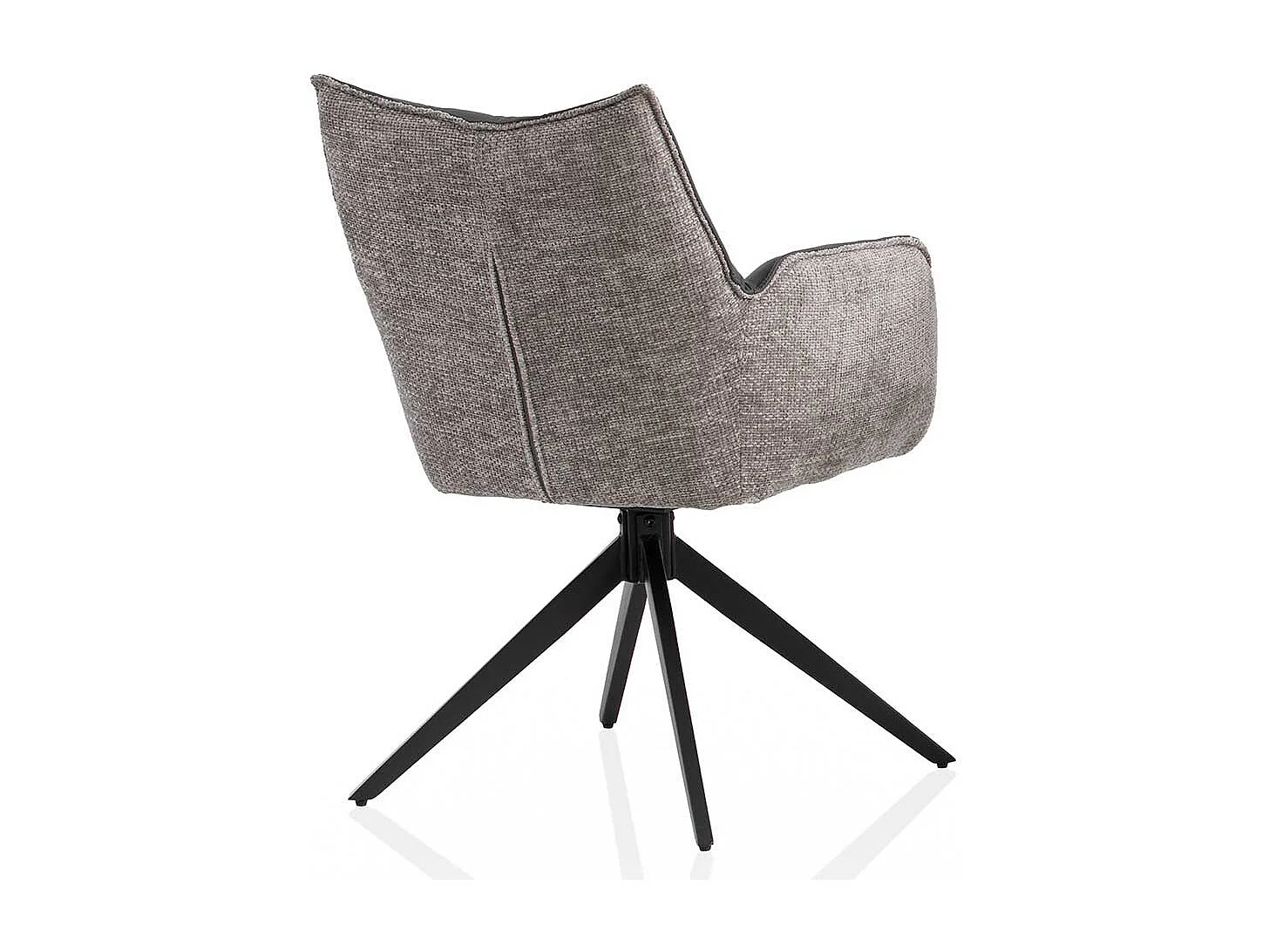 Esszimmerarmlehnstuhl Stuhl aus Echtleder und Boucle Stoff (2er Set)