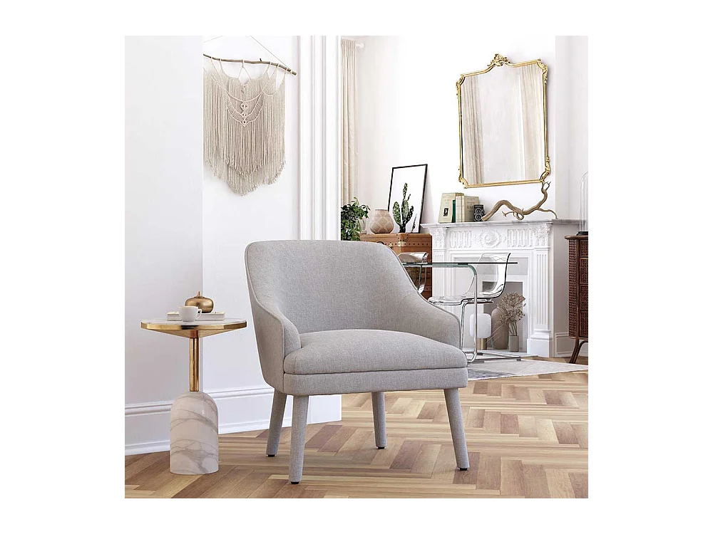 Moderner Einzelsessel in Hellgrau 46 cm Sitzhöhe