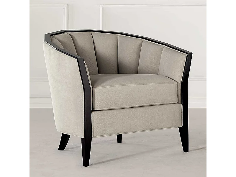 Einzelsessel Art Deco Stil in Hellgrau und Schwarz 49 cm Sitzhöhe