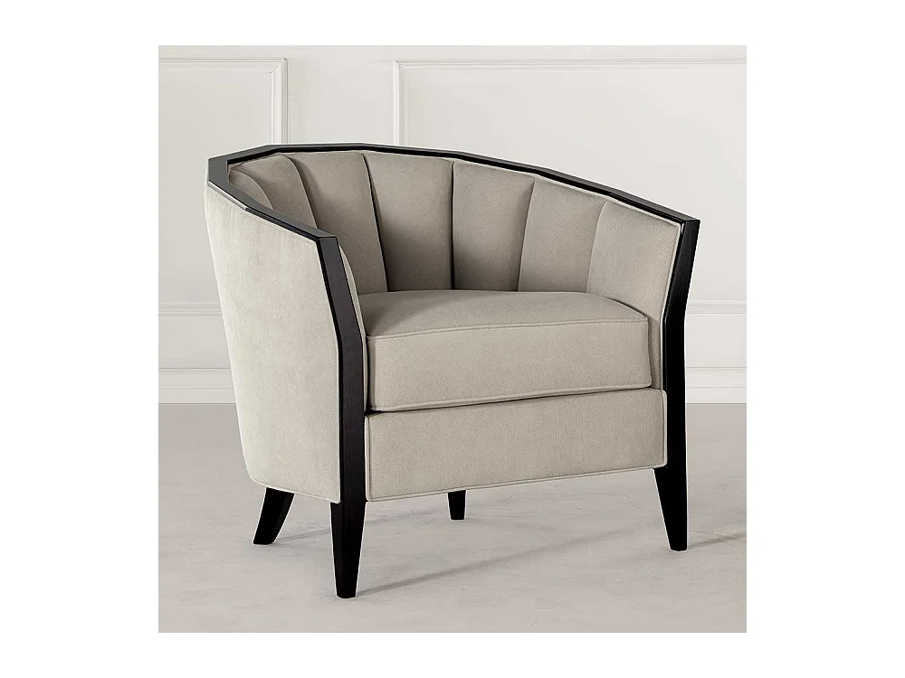 Einzelsessel Art Deco Stil in Hellgrau und Schwarz 49 cm Sitzhöhe