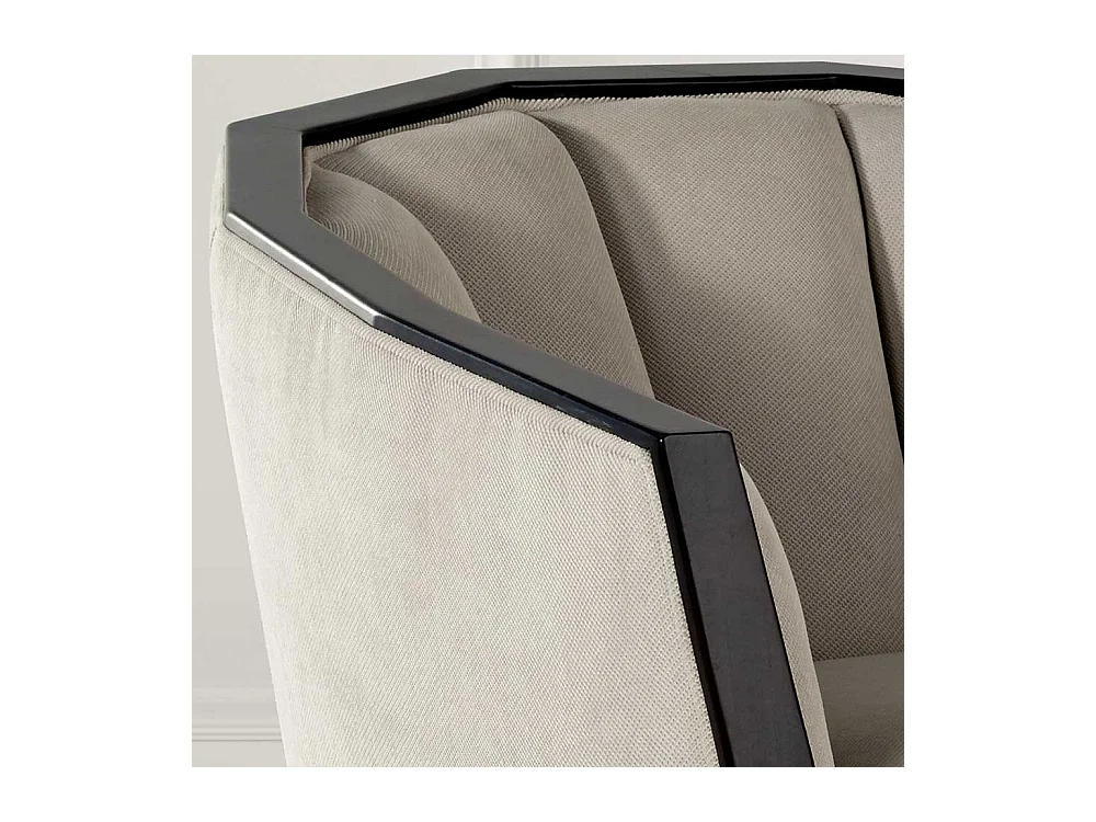 Einzelsessel Art Deco Stil in Hellgrau und Schwarz 49 cm Sitzhöhe