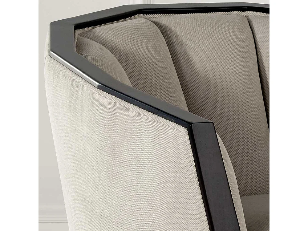 Einzelsessel Art Deco Stil in Hellgrau und Schwarz 49 cm Sitzhöhe