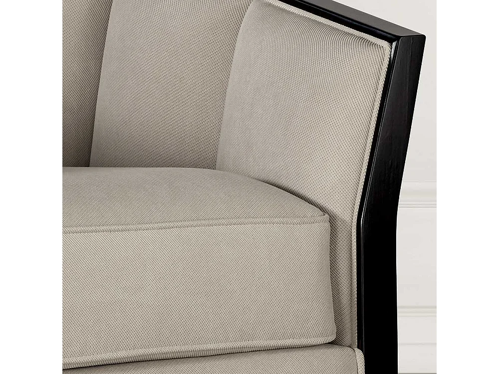 Einzelsessel Art Deco Stil in Hellgrau und Schwarz 49 cm Sitzhöhe