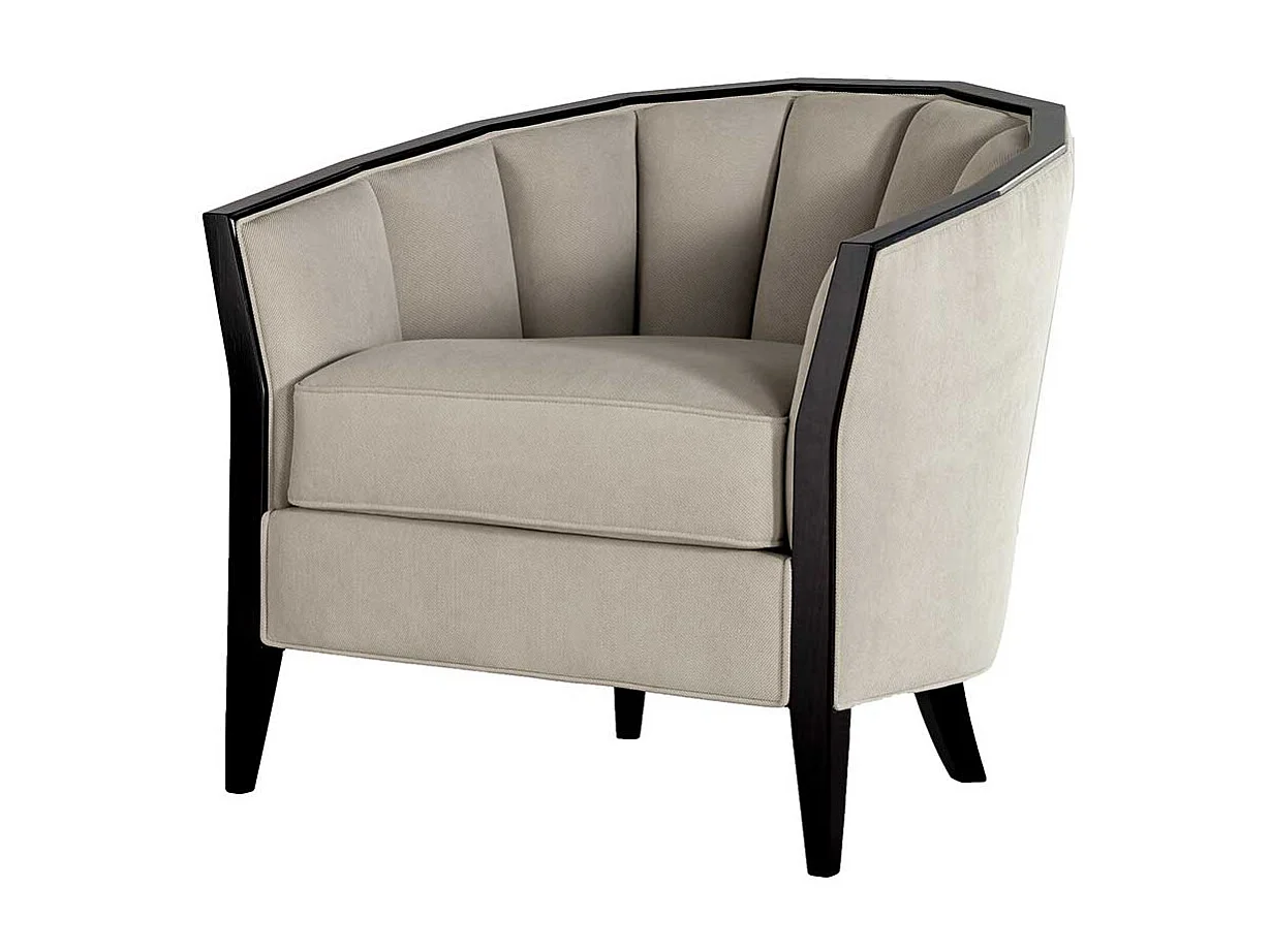 Einzelsessel Art Deco Stil in Hellgrau und Schwarz 49 cm Sitzhöhe