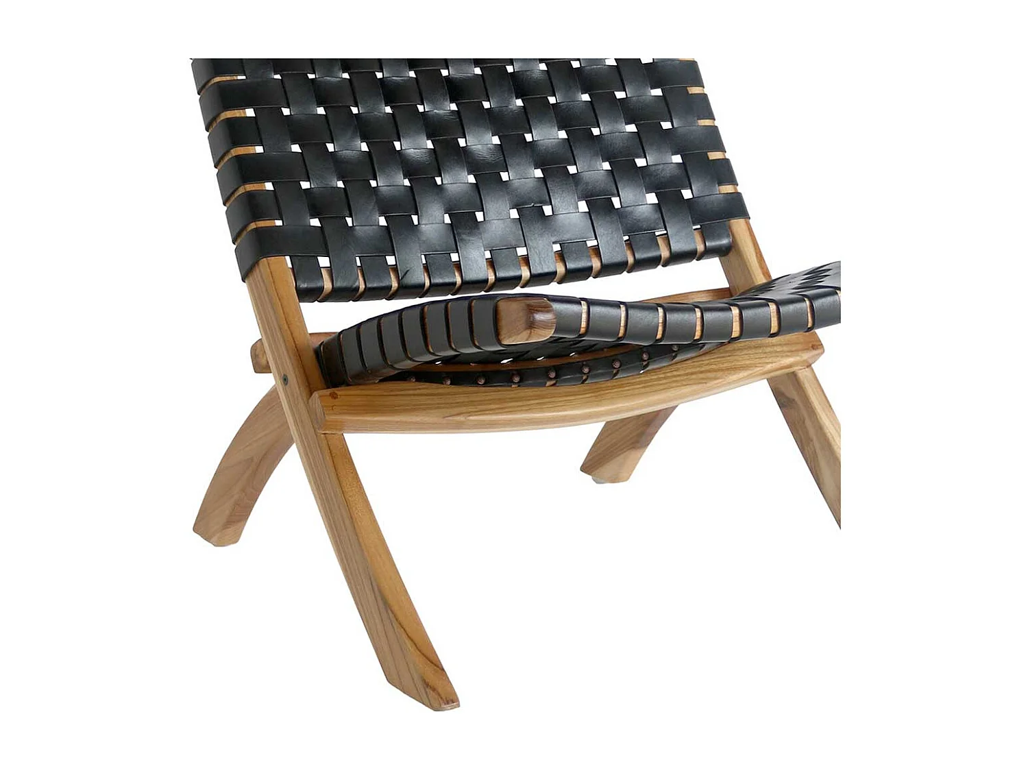 Loft Sessel in Schwarz Teakfarben