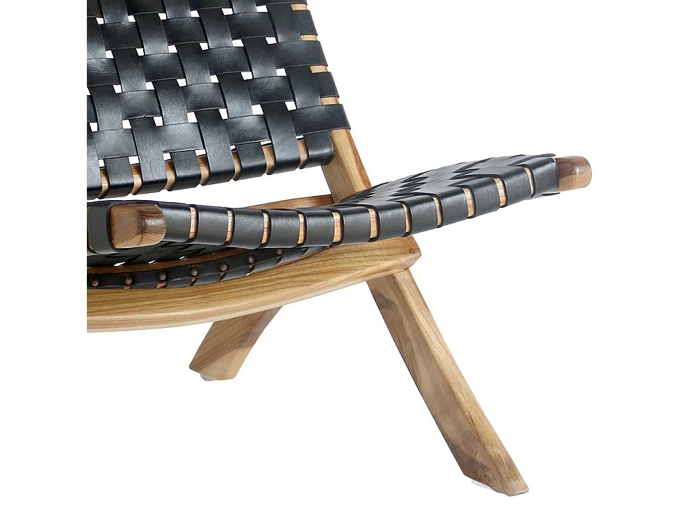 Loft Sessel in Schwarz Teakfarben