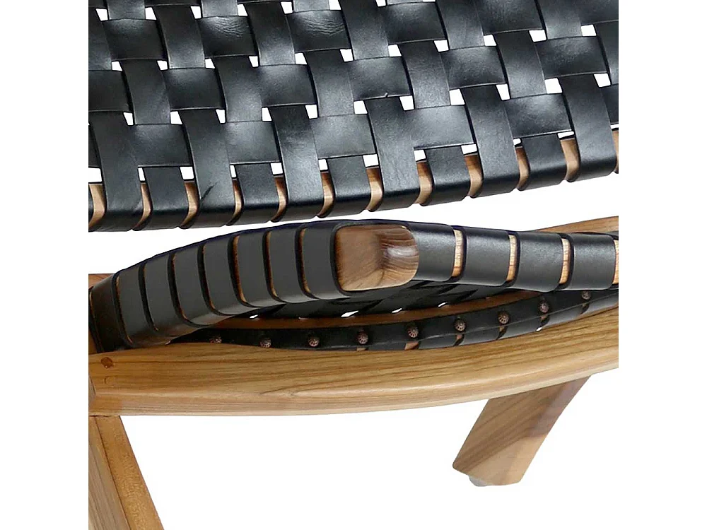 Loft Sessel in Schwarz Teakfarben