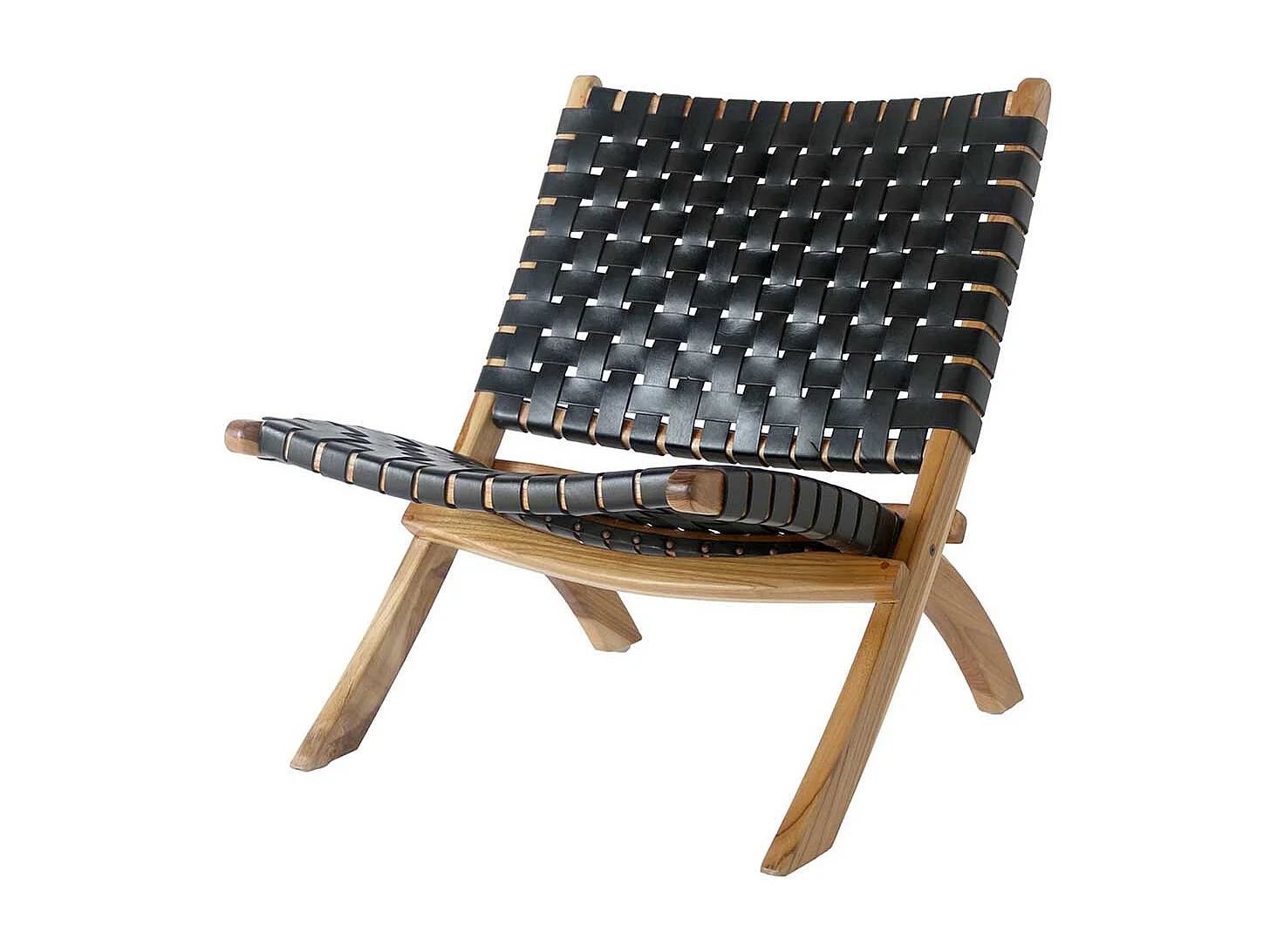 Loft Sessel in Schwarz Teakfarben