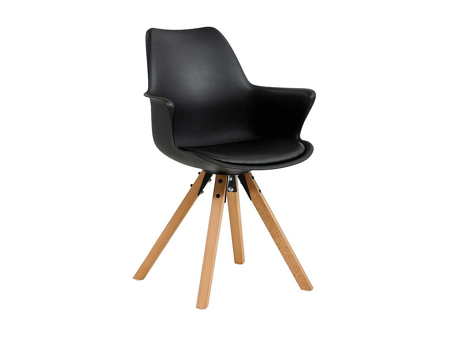 Kunsttoff Schalen Stühle in Schwarz Skandi Design (2er Set)