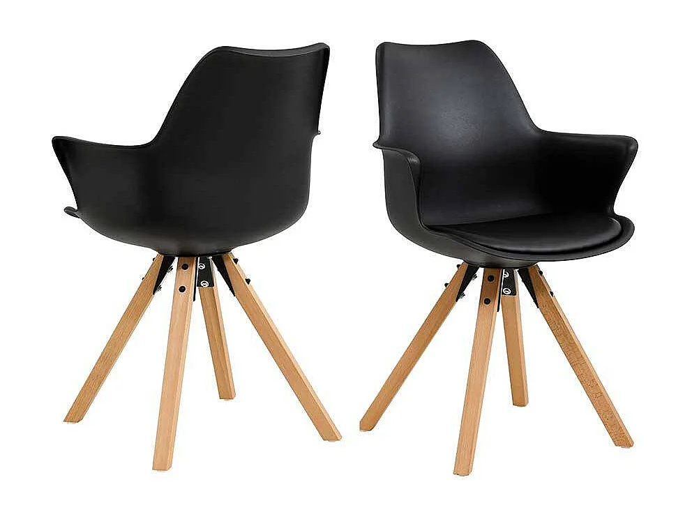 Kunsttoff Schalen Stühle in Schwarz Skandi Design (2er Set)