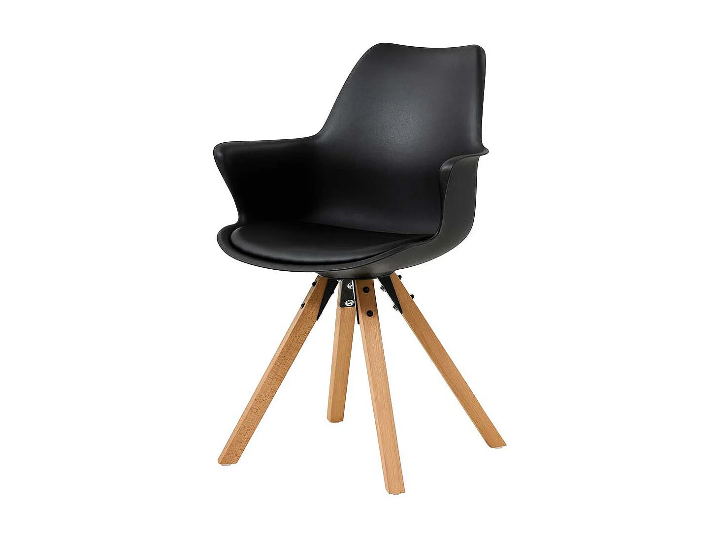 Kunsttoff Schalen Stühle in Schwarz Skandi Design (2er Set)