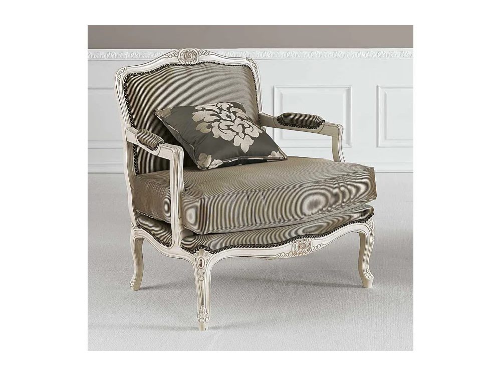 Eleganter Wohnzimmer Sessel in italienischem Design Taupe und Weiß