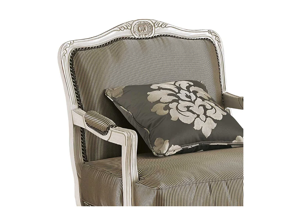 Eleganter Wohnzimmer Sessel in italienischem Design Taupe und Weiß