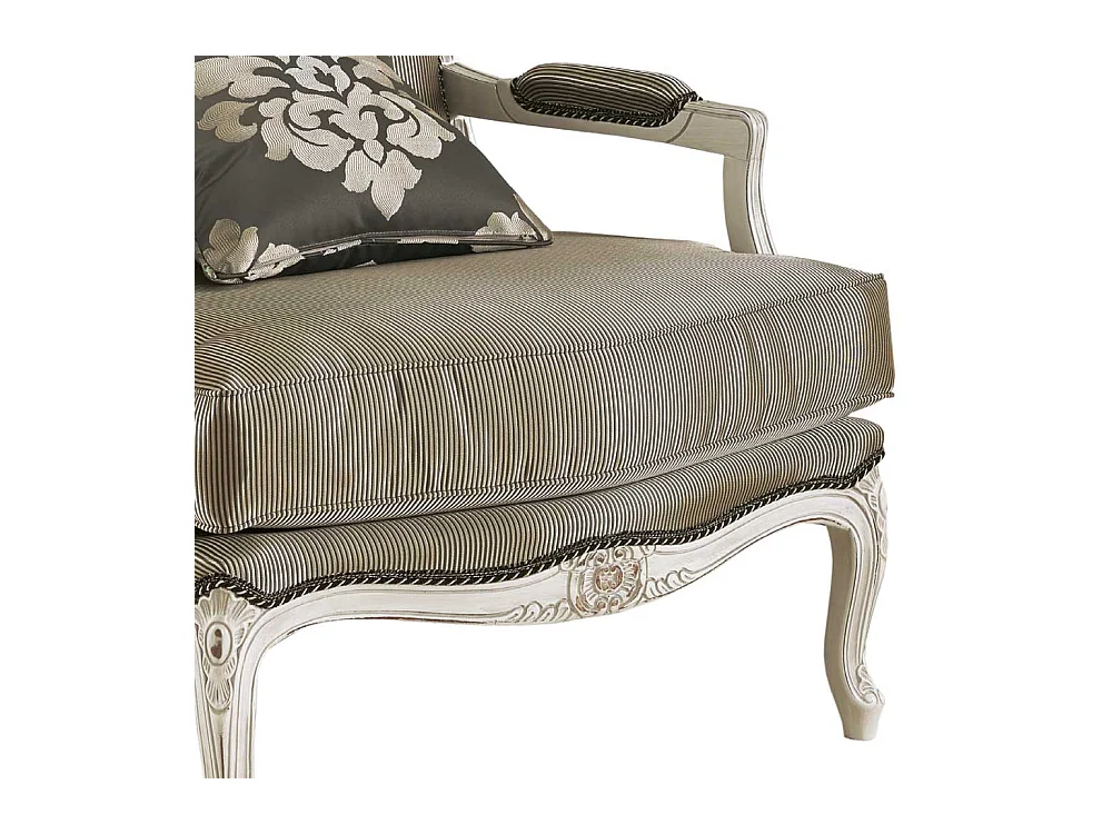 Eleganter Wohnzimmer Sessel in italienischem Design Taupe und Weiß