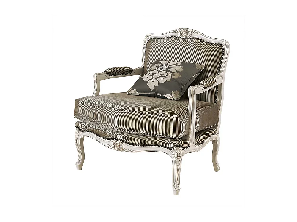 Eleganter Wohnzimmer Sessel in italienischem Design Taupe und Weiß