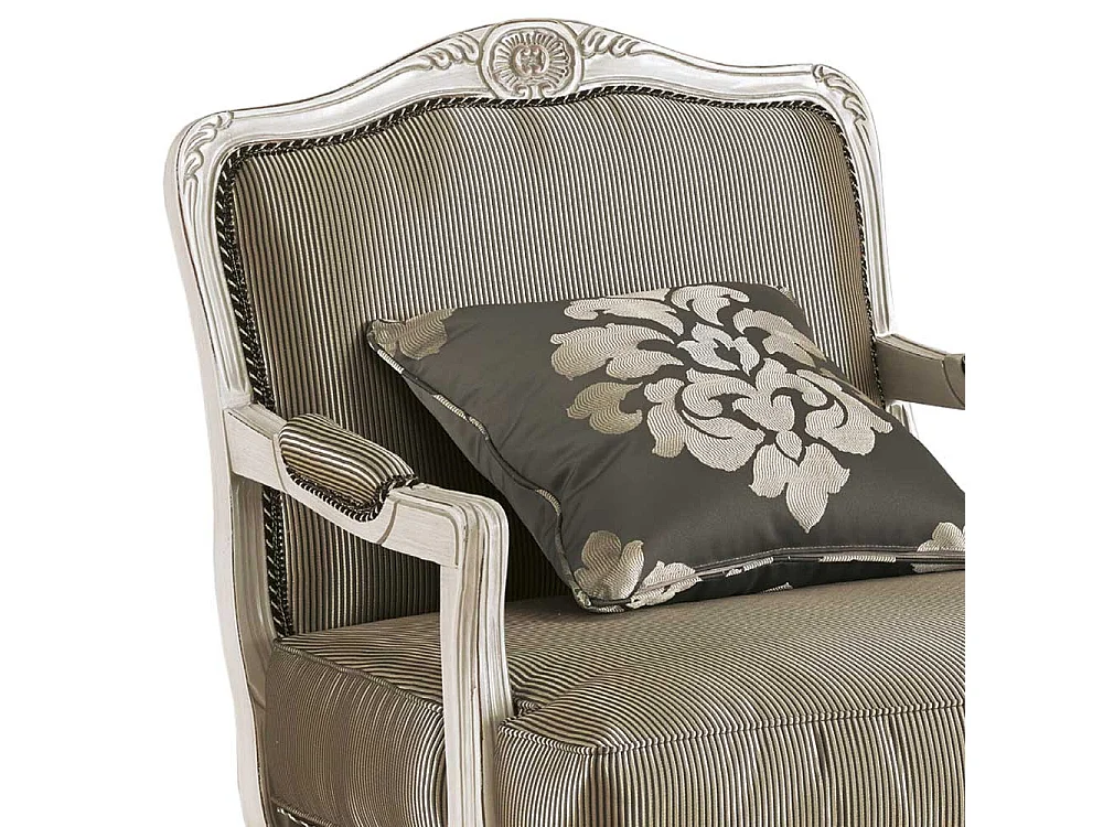 Eleganter Wohnzimmer Sessel in italienischem Design Taupe und Weiß