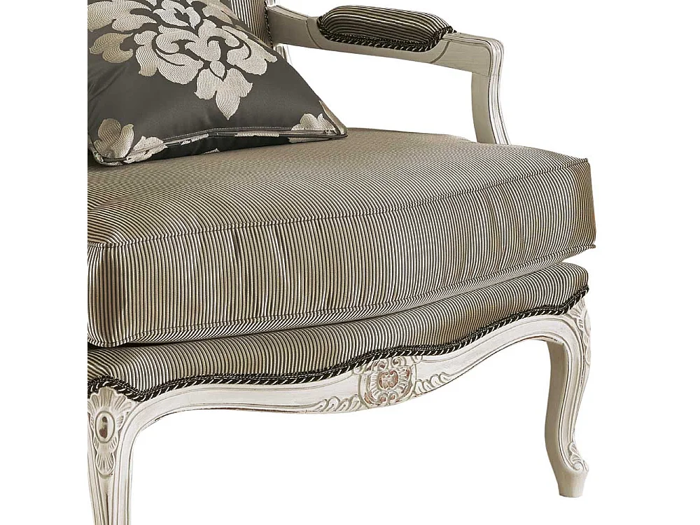 Eleganter Wohnzimmer Sessel in italienischem Design Taupe und Weiß