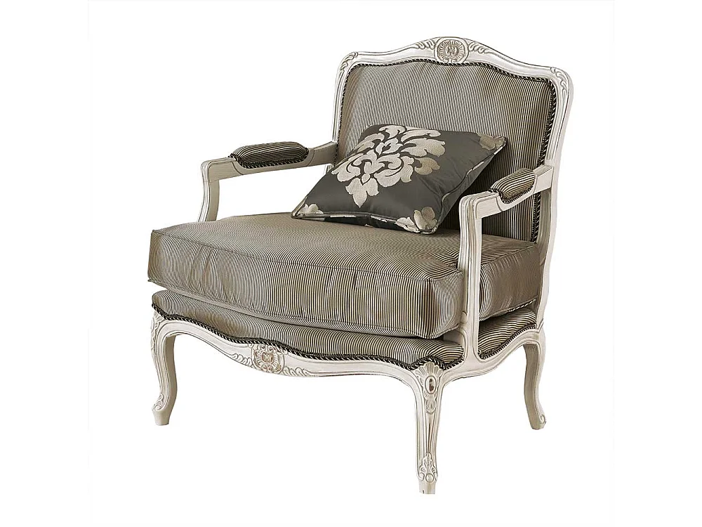 Eleganter Wohnzimmer Sessel in italienischem Design Taupe und Weiß