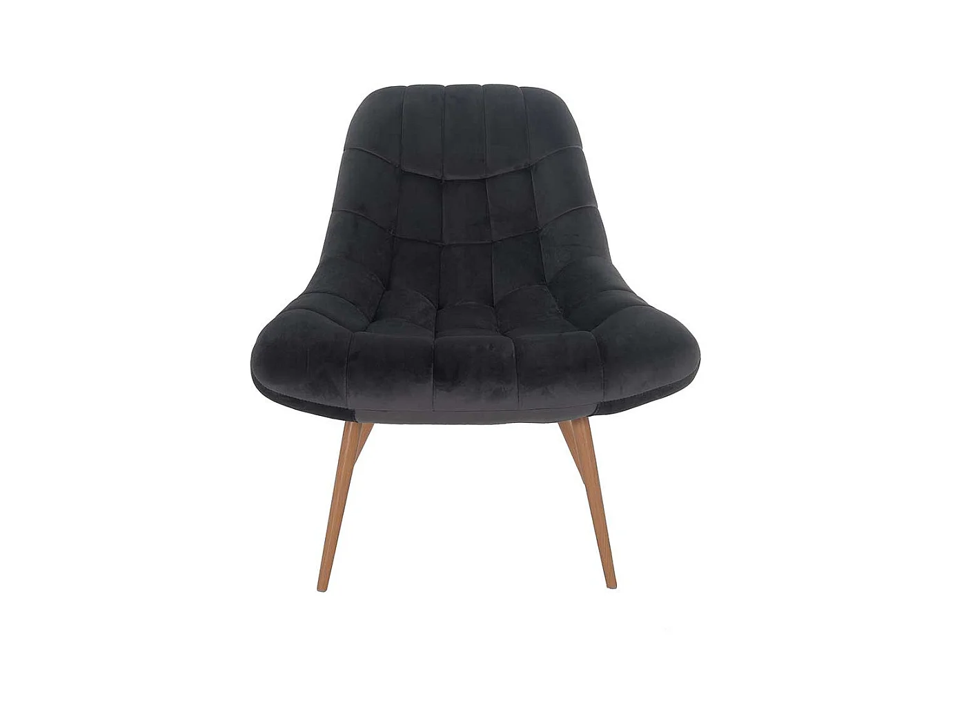 Retro Lounge Sessel in Dunkelgrau Samt 50 cm Sitzhöhe