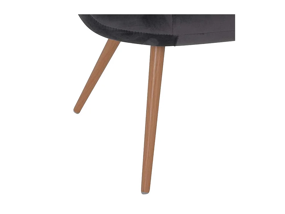 Retro Lounge Sessel in Dunkelgrau Samt 50 cm Sitzhöhe