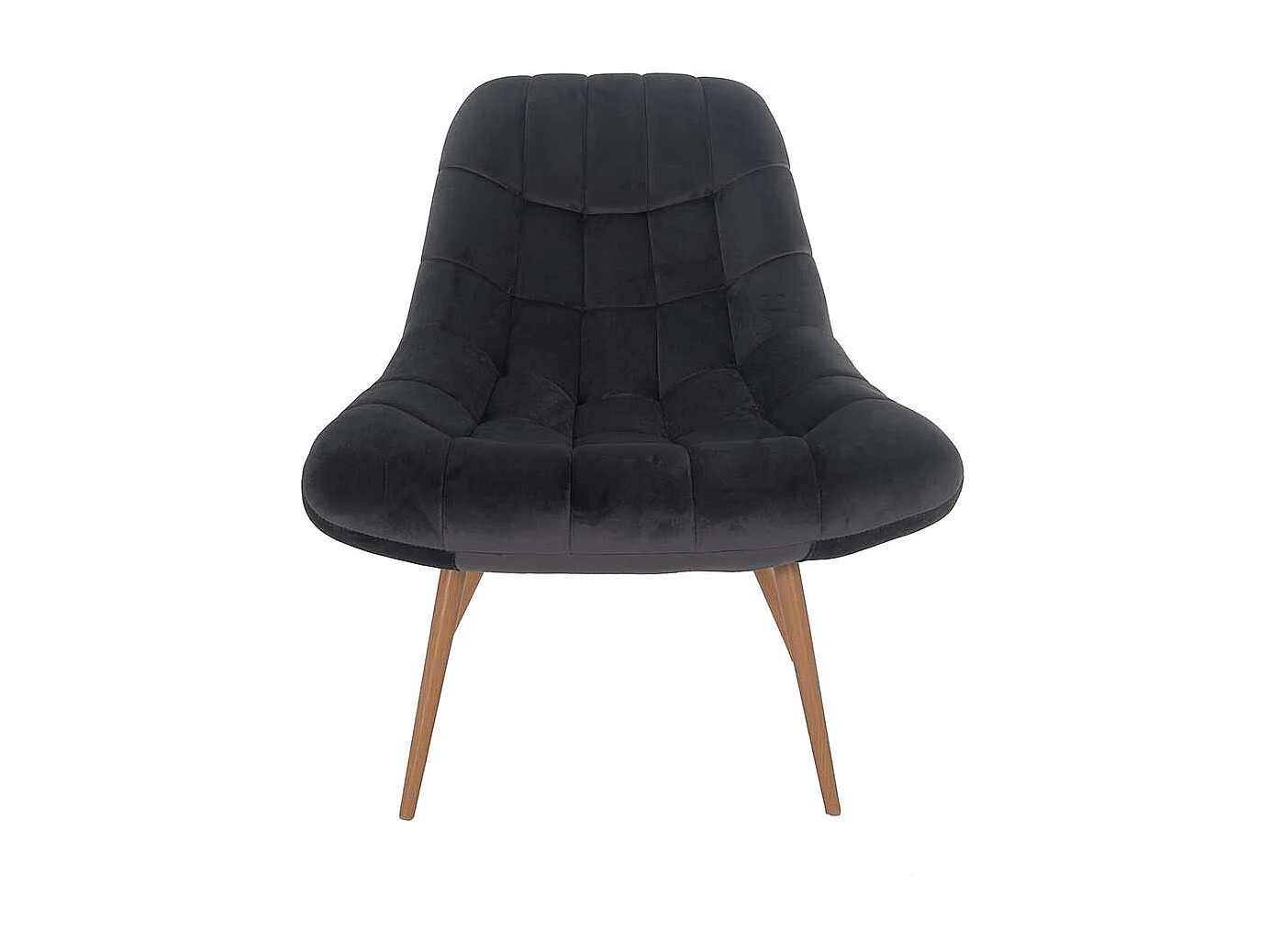 Retro Lounge Sessel in Dunkelgrau Samt 50 cm Sitzhöhe