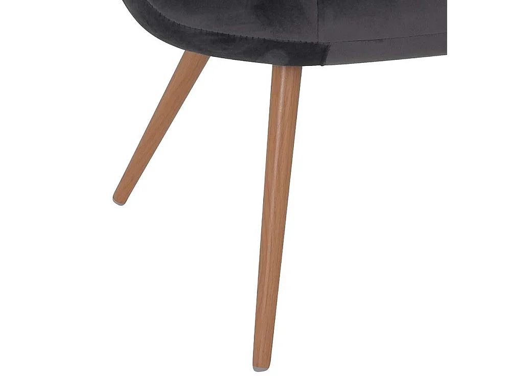 Retro Lounge Sessel in Dunkelgrau Samt 50 cm Sitzhöhe