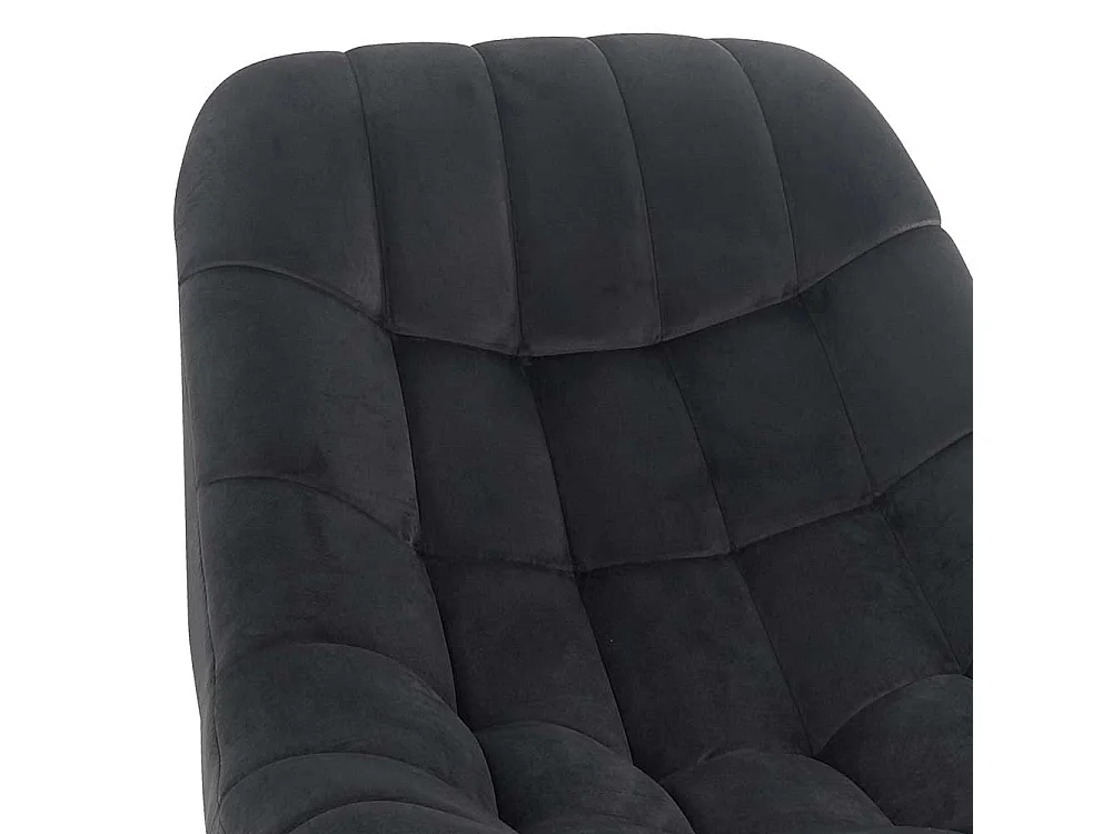 Retro Lounge Sessel in Dunkelgrau Samt 50 cm Sitzhöhe