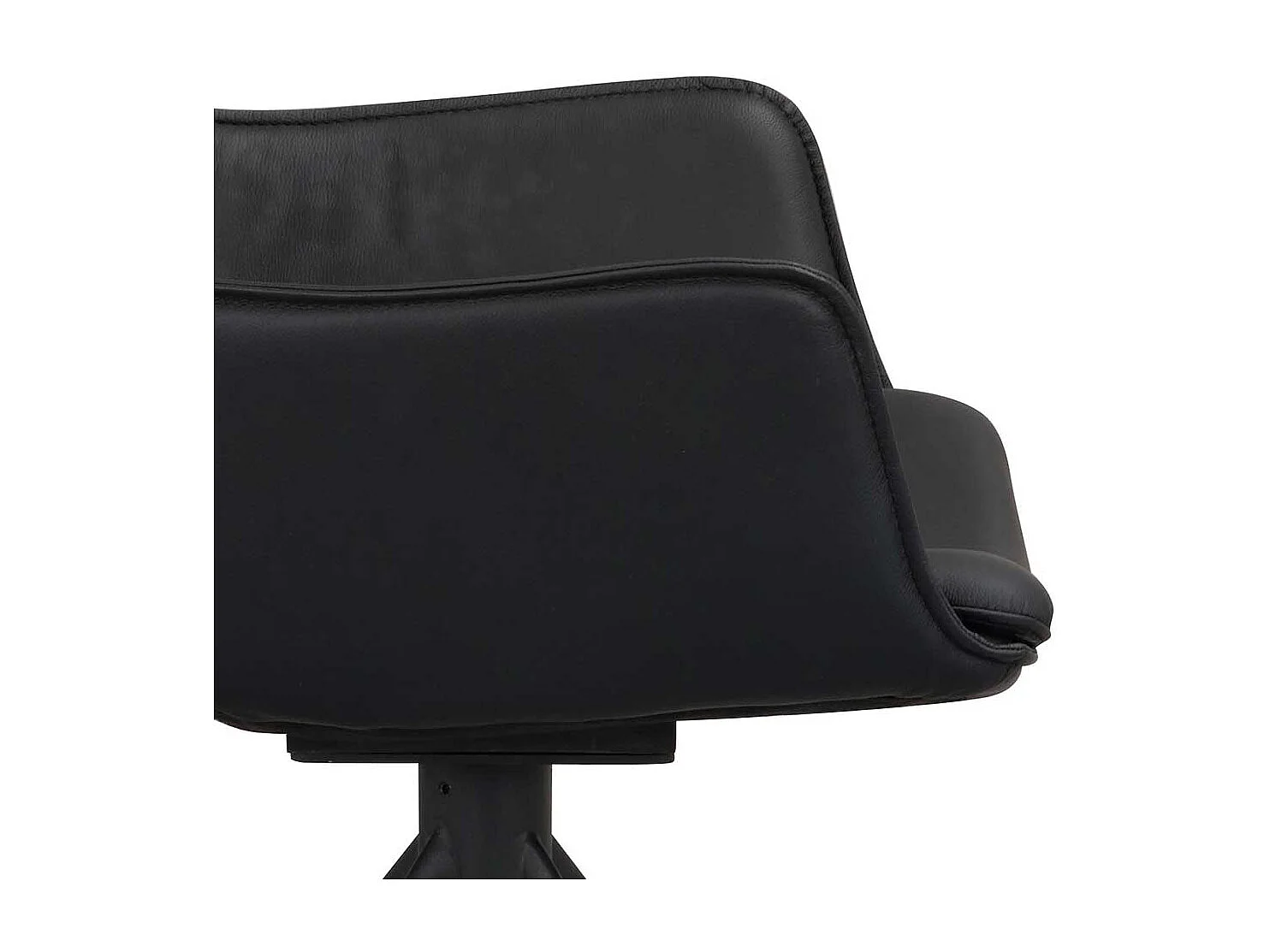 Speisezimmersessel in Schwarz Echtleder und Metall (2er Set)