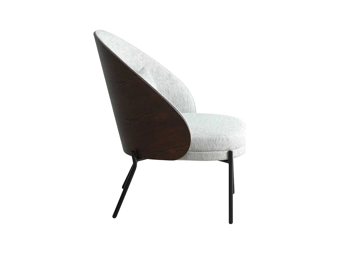 Polstersessel Designsessel im Retrostil mit Vierfußgestell aus Metall