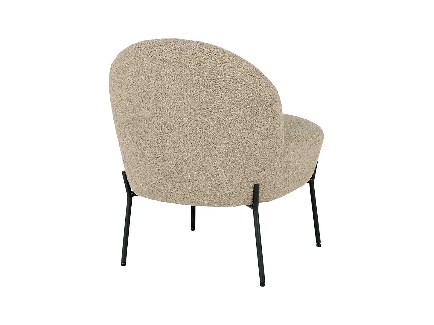 Loft Sessel in Beige und Schwarz Webplüsch und Metall