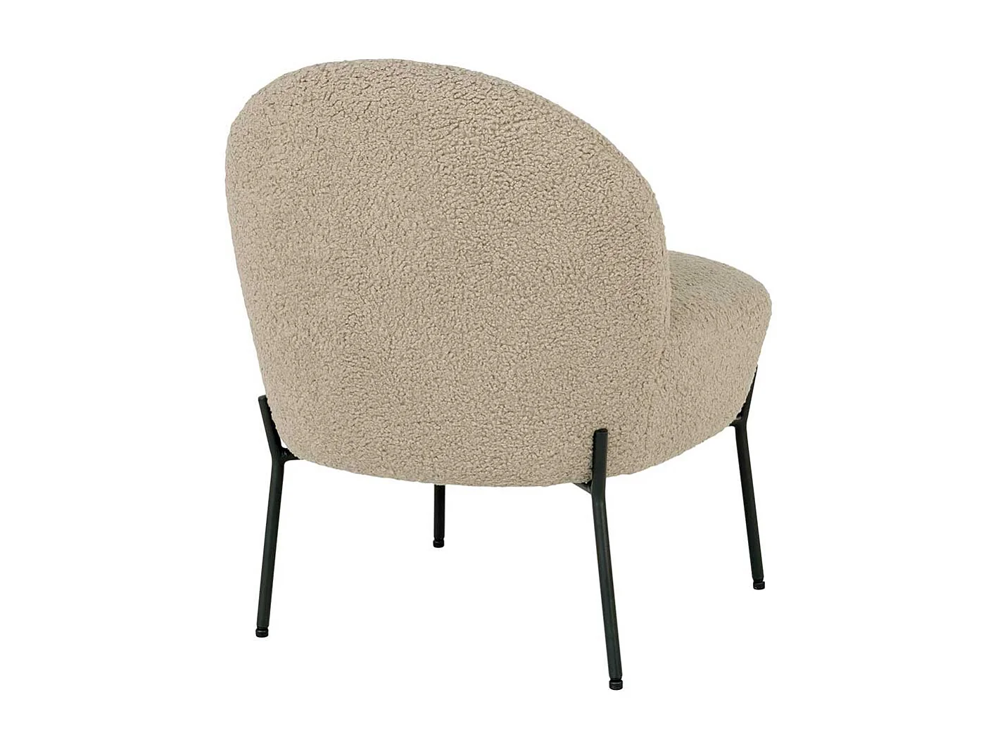 Loft Sessel in Beige und Schwarz Webplüsch und Metall