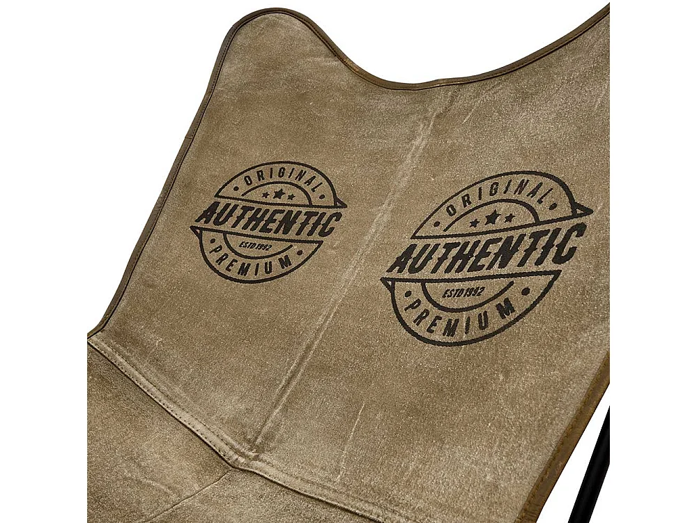 Butterfly Stuhl Vintage aus Canvas Untergestell aus Metall