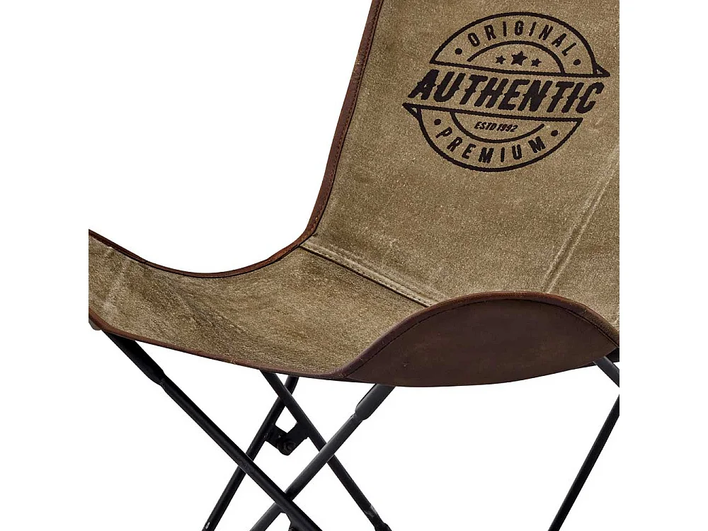 Butterfly Stuhl Vintage aus Canvas Untergestell aus Metall