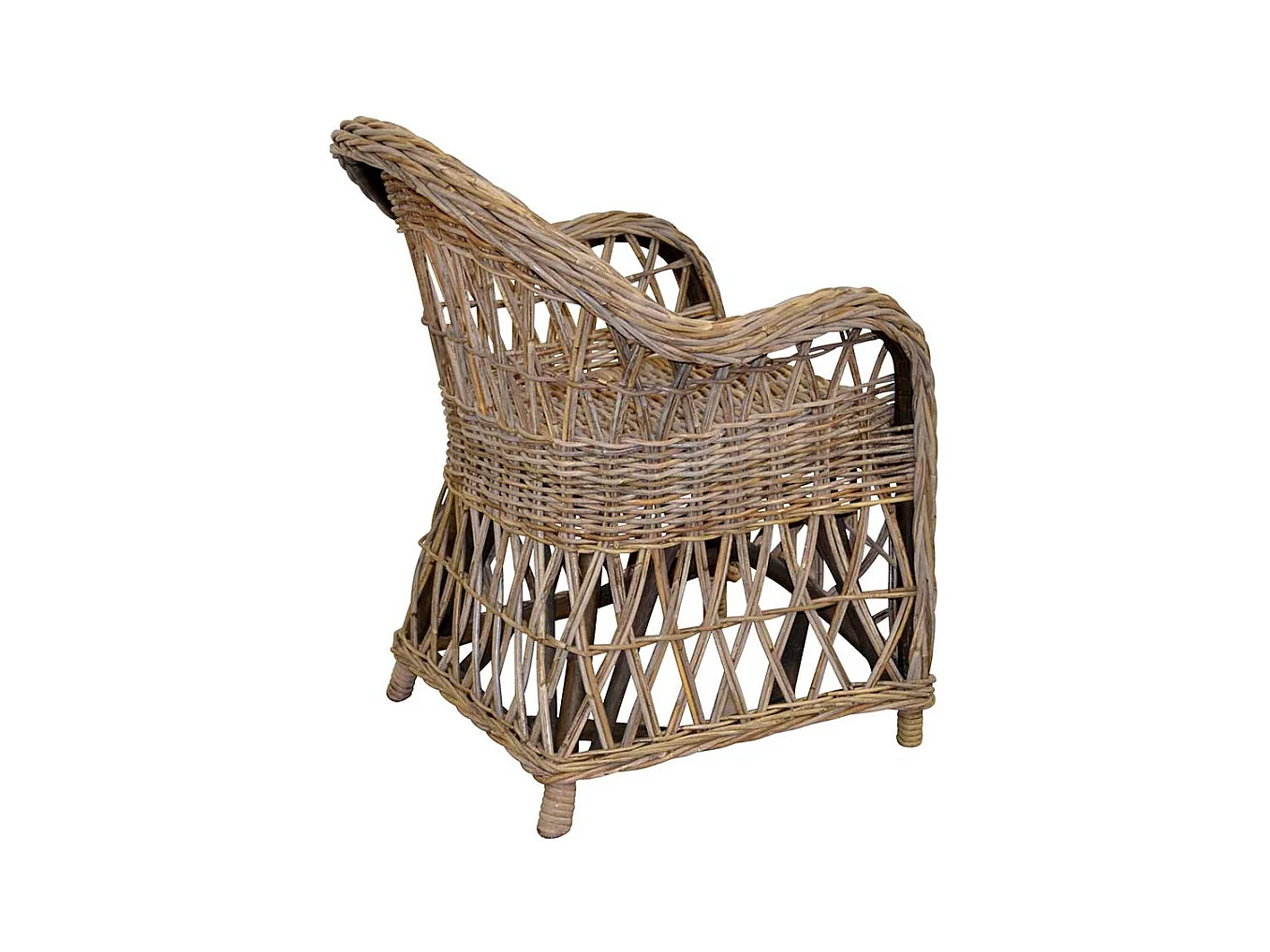 Einzelsessel Rattan in Grey Wash Landhausstil