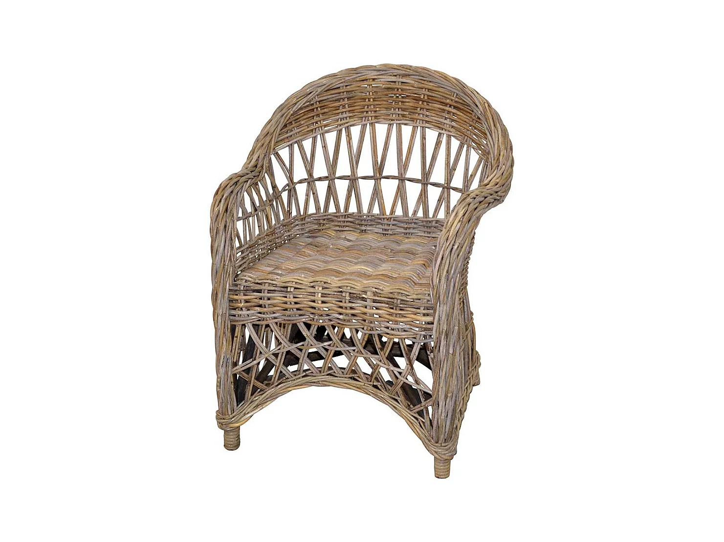 Einzelsessel Rattan in Grey Wash Landhausstil