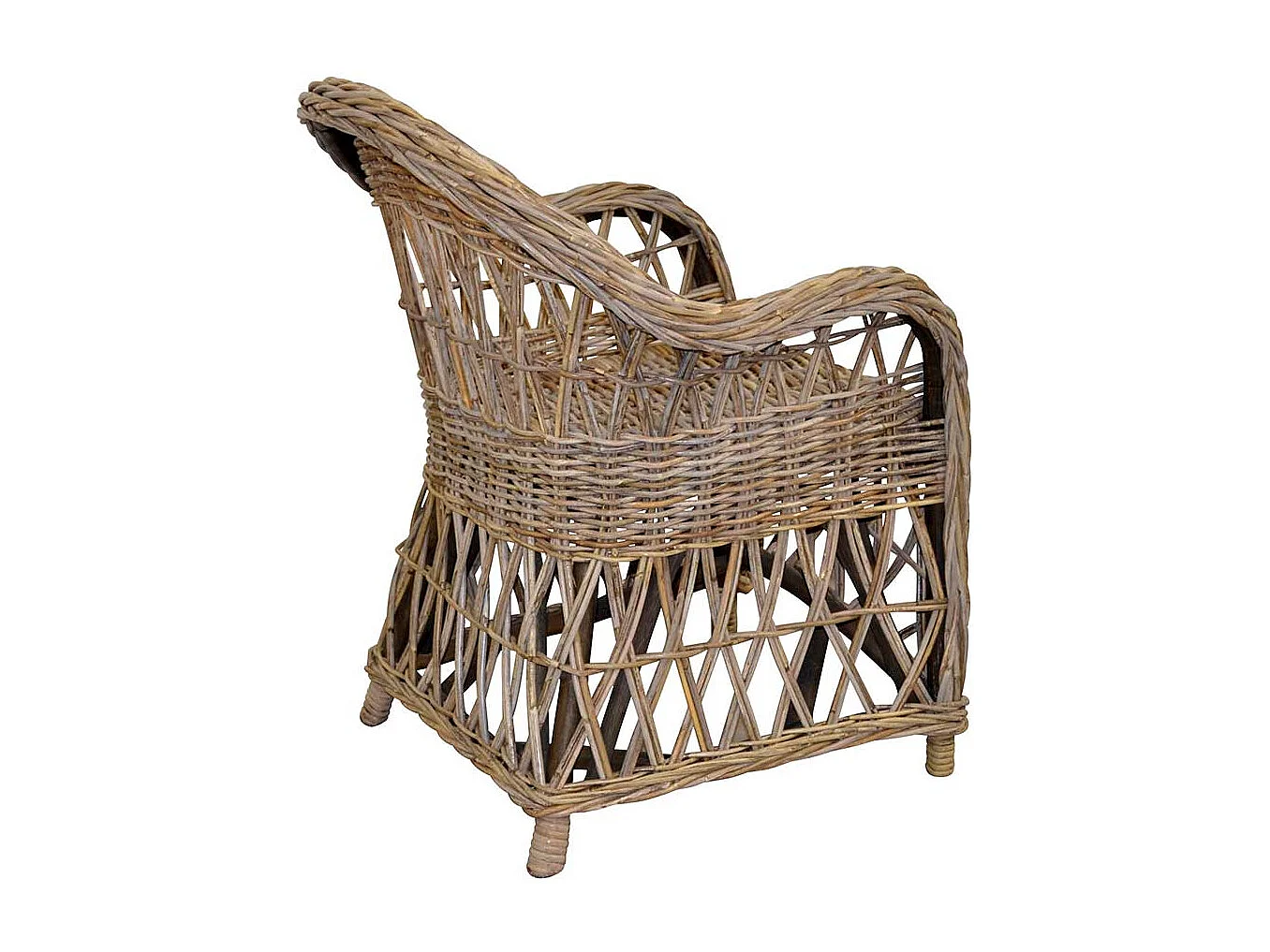 Einzelsessel Rattan in Grey Wash Landhausstil