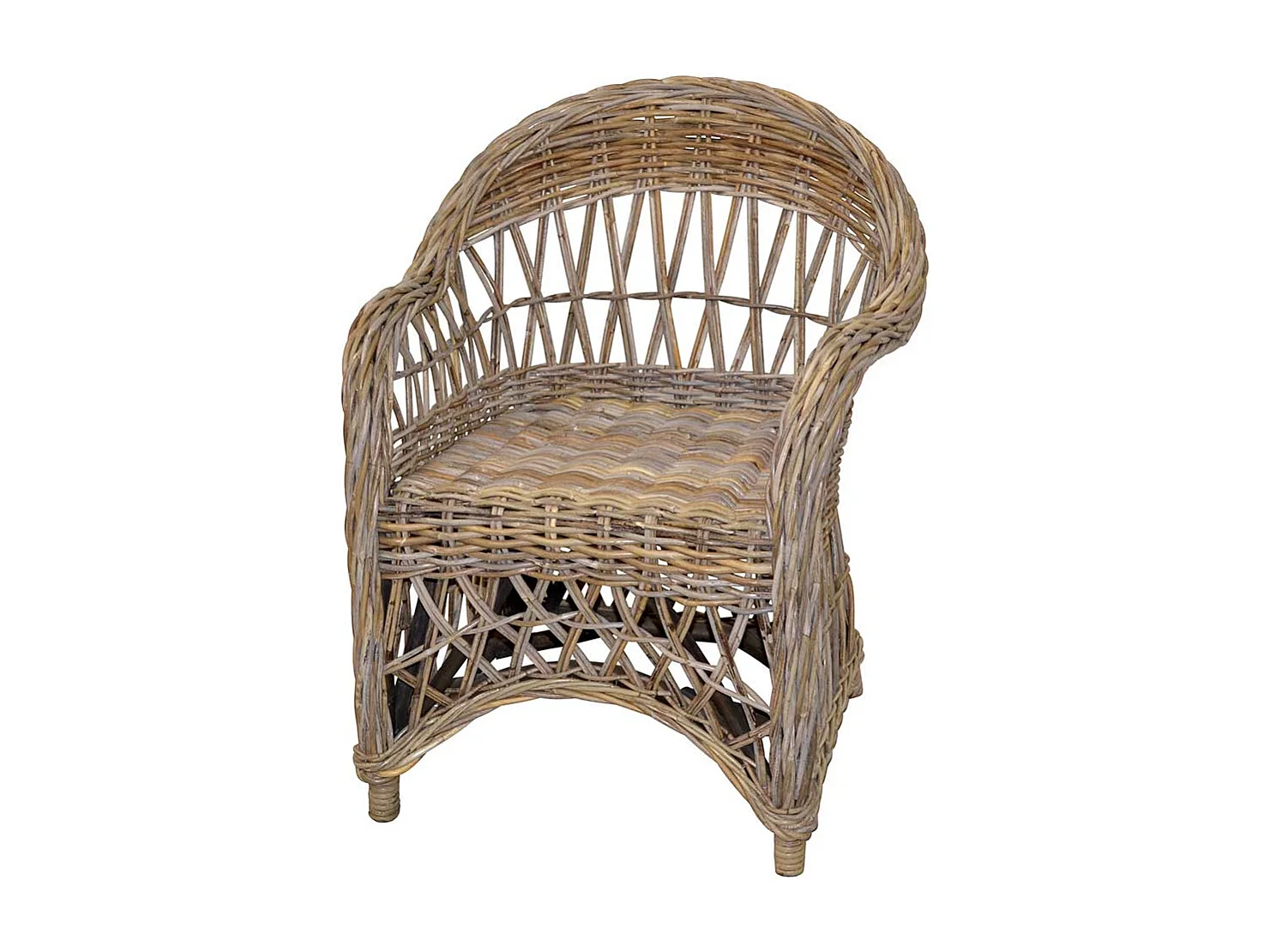 Einzelsessel Rattan in Grey Wash Landhausstil