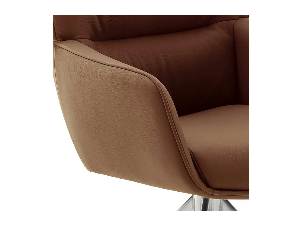 Hochwertige Armlehnstühle aus Echtleder Edelstahl (2er Set)