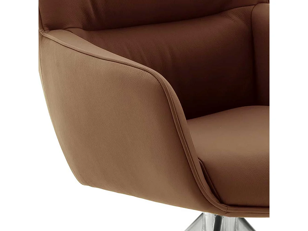 Hochwertige Armlehnstühle aus Echtleder Edelstahl (2er Set)