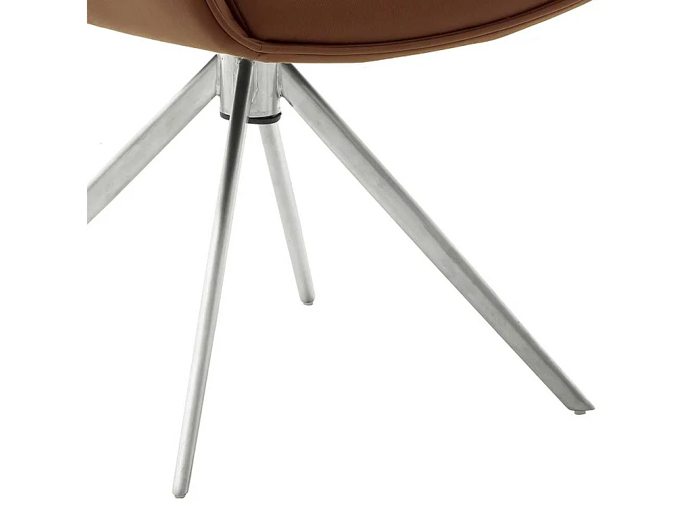 Hochwertige Armlehnstühle aus Echtleder Edelstahl (2er Set)