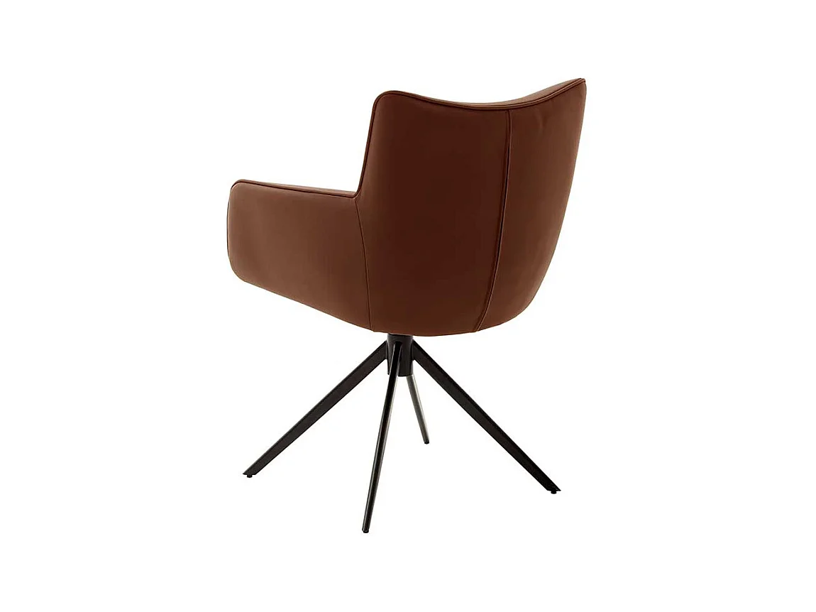 Leder Armlehnstühle drehbar Gestell aus Metall (2er Set)